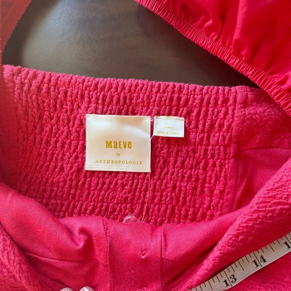 Anthropologie Maeve Sweetheart Mini Dress Red Size L - Picture 11 of 11